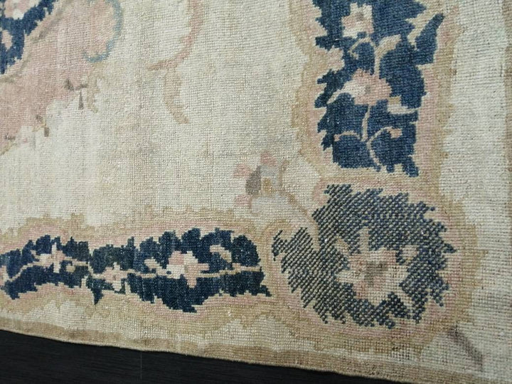 Blue Turkish Runner Rug 4' 11" x 9' 3" Hand-Knotted | No. WR65022