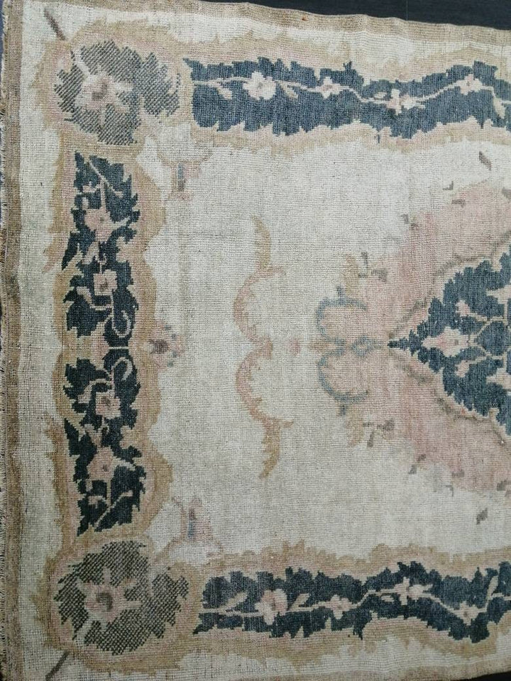 Blue Turkish Runner Rug 4' 11" x 9' 3" Hand-Knotted | No. WR65022