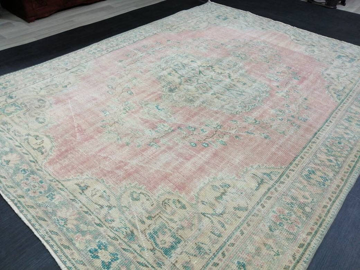 Turkish Oushak Rug 6' 8" x 9' Hand-Knotted