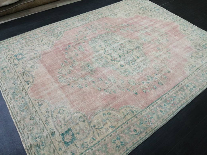 Turkish Oushak Rug 6' 8" x 9' Hand-Knotted view