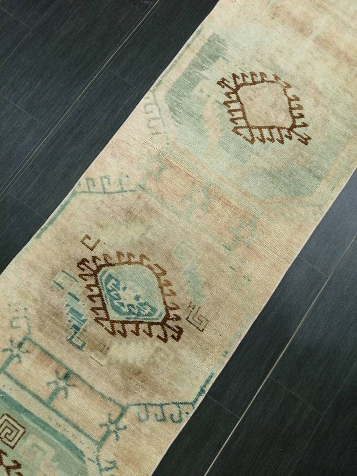 Rust Turkish Runner Rug 2' 3" x 9' 5" Hand-Knotted border