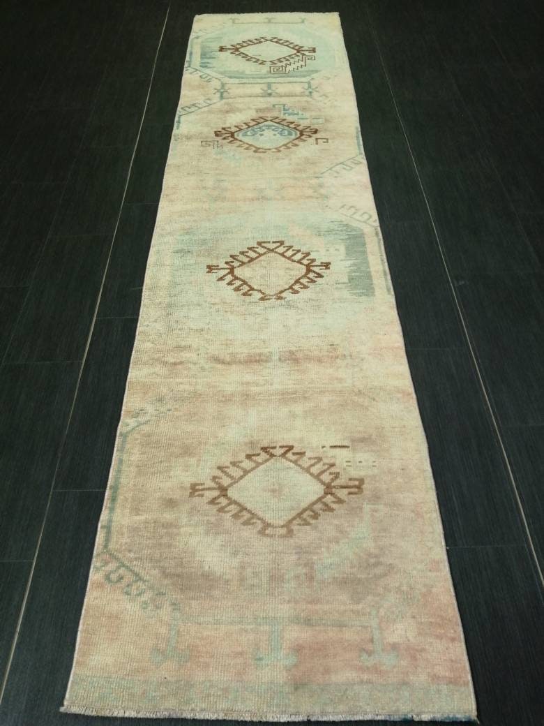 Rust Turkish Runner Rug 2' 3" x 9' 5" Hand-Knotted field