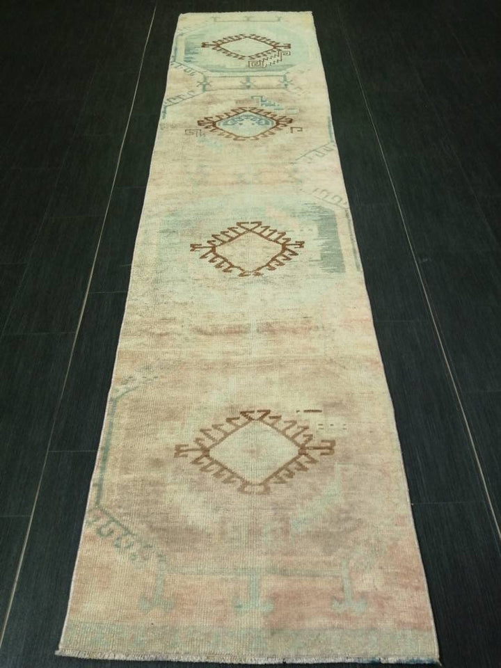 Rust Turkish Runner Rug 2' 3" x 9' 5" Hand-Knotted field