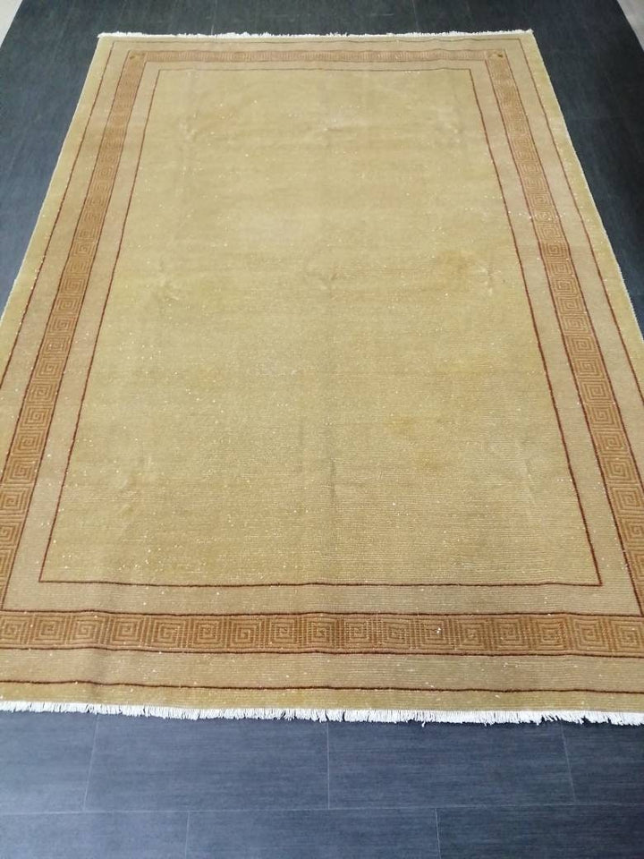 Brown Turkish Oushak Rug 6' 6" x 9' 7" Hand-Knotted | No. WR66359