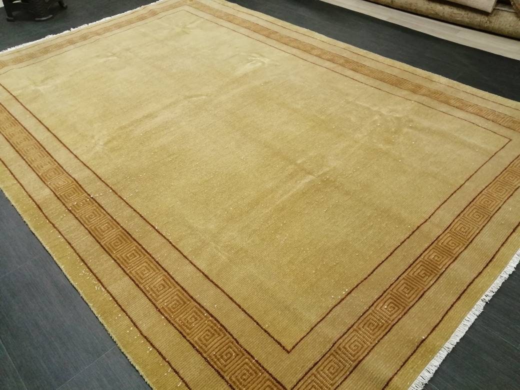 Brown Turkish Oushak Rug 6' 6" x 9' 7" Hand-Knotted | No. WR66359