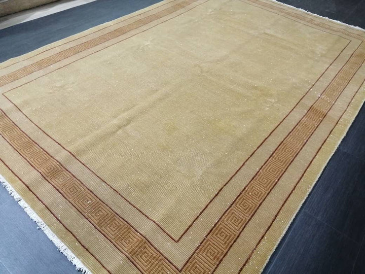 Brown Turkish Oushak Rug 6' 6" x 9' 7" Hand-Knotted | No. WR66359