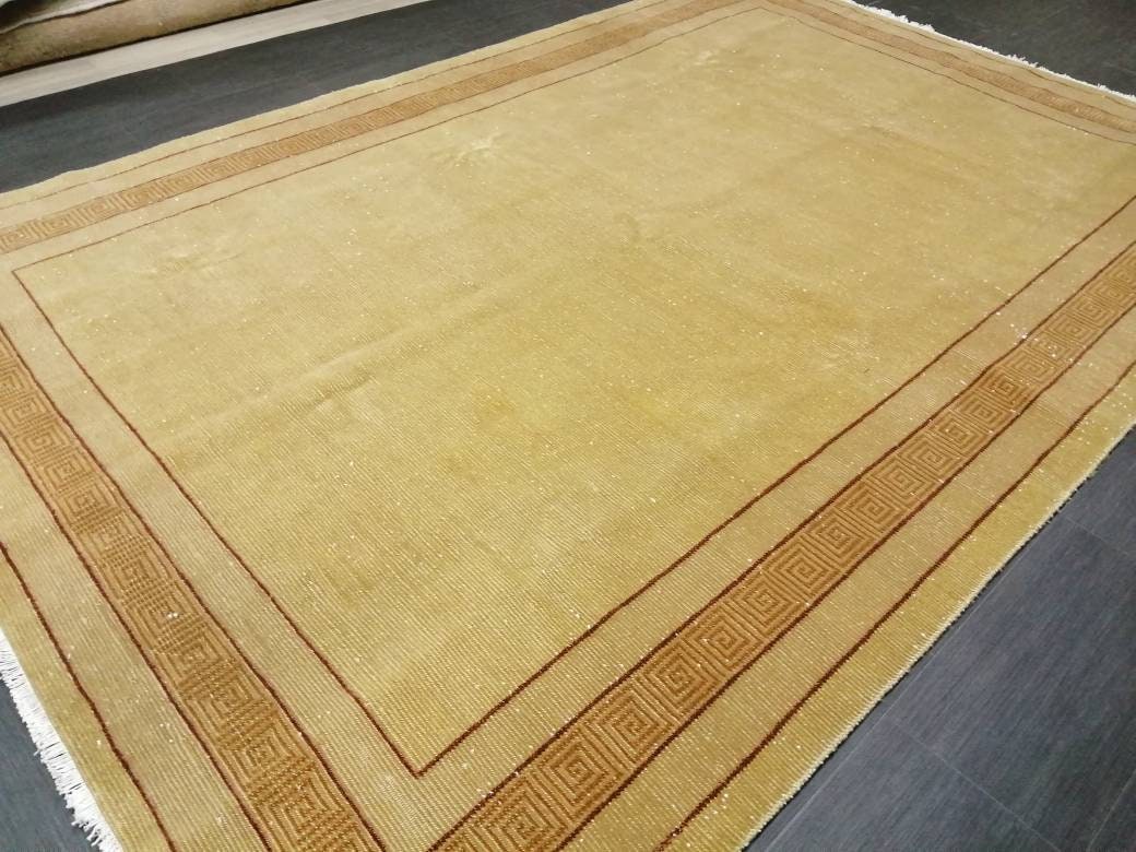 Brown Turkish Oushak Rug 6' 6" x 9' 7" Hand-Knotted | No. WR66359