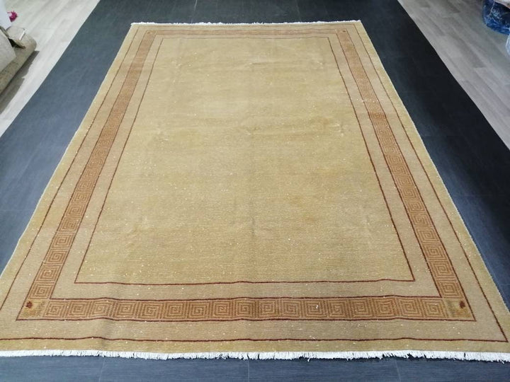 Brown Turkish Oushak Rug 6' 6" x 9' 7" Hand-Knotted | No. WR66359