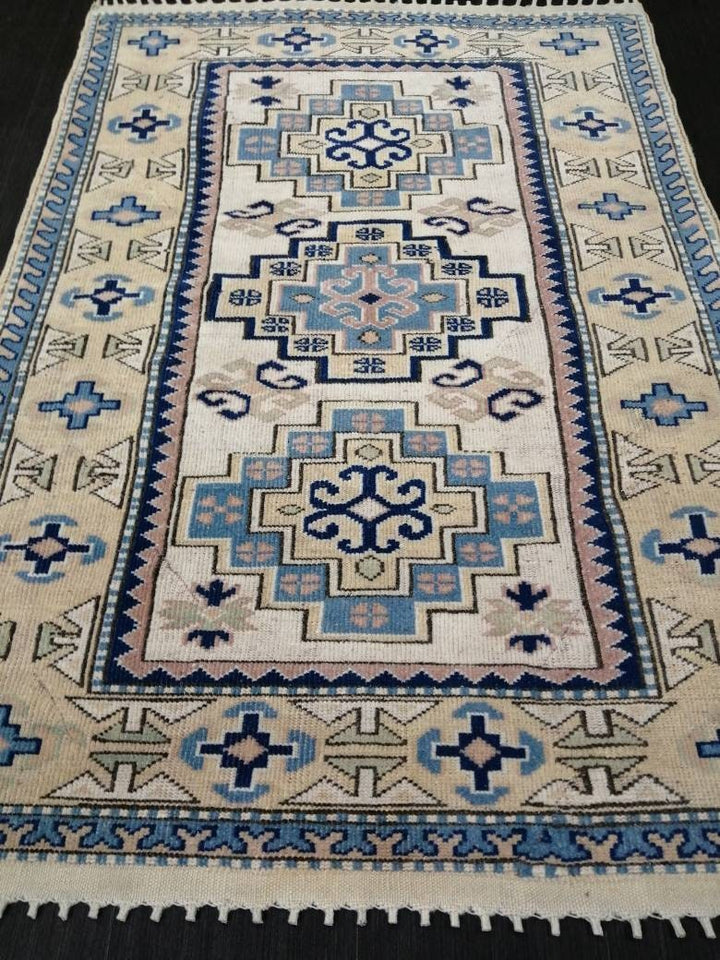 Blue Turkish Oushak Rug 3' 11" x 5' 8" Hand-Knotted | No. WR36209