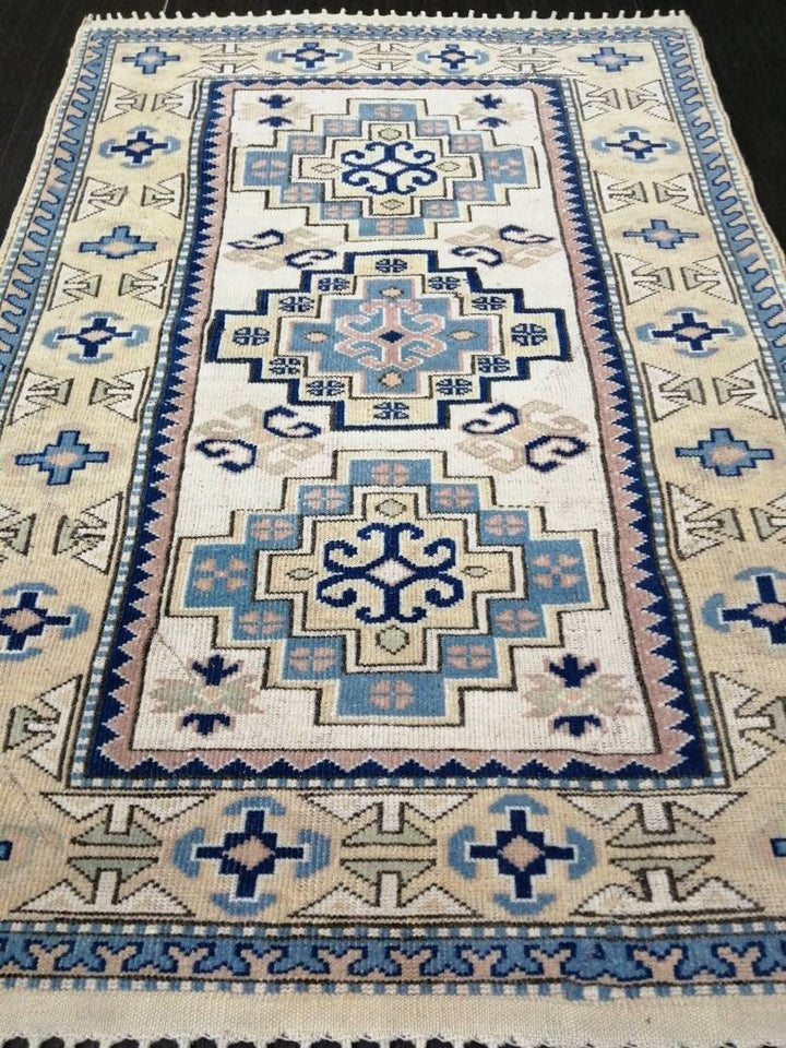 Blue Turkish Oushak Rug 3' 11" x 5' 8" Hand-Knotted | No. WR36209