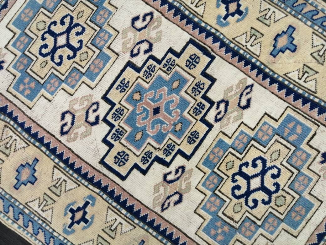Blue Turkish Oushak Rug 3' 11" x 5' 8" Hand-Knotted | No. WR36209
