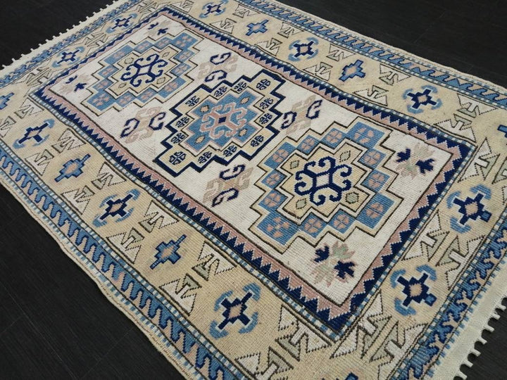 Blue Turkish Oushak Rug 3' 11" x 5' 8" Hand-Knotted | No. WR36209