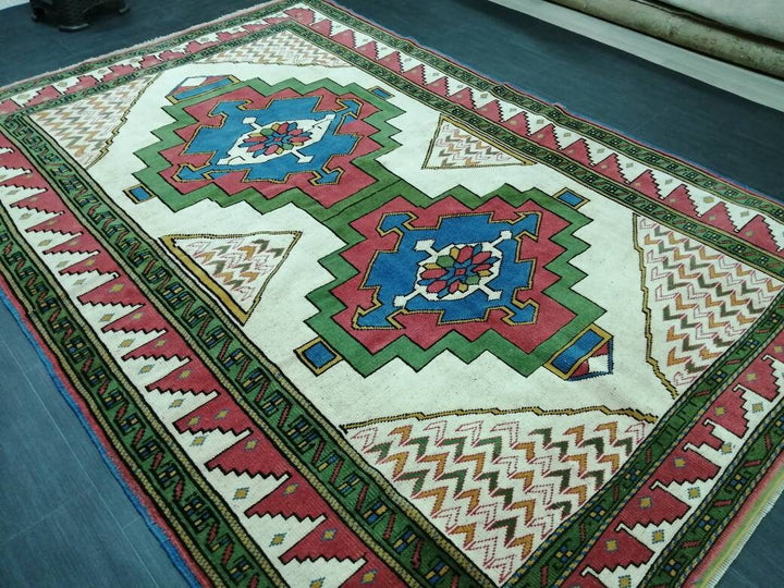 Blue Turkish Oushak Rug 6' x 9' Hand-Knotted | No. WR80495