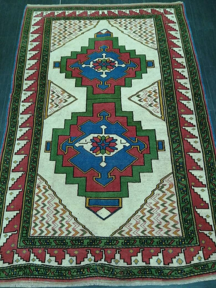 Blue Turkish Oushak Rug 6' x 9' Hand-Knotted | No. WR80495