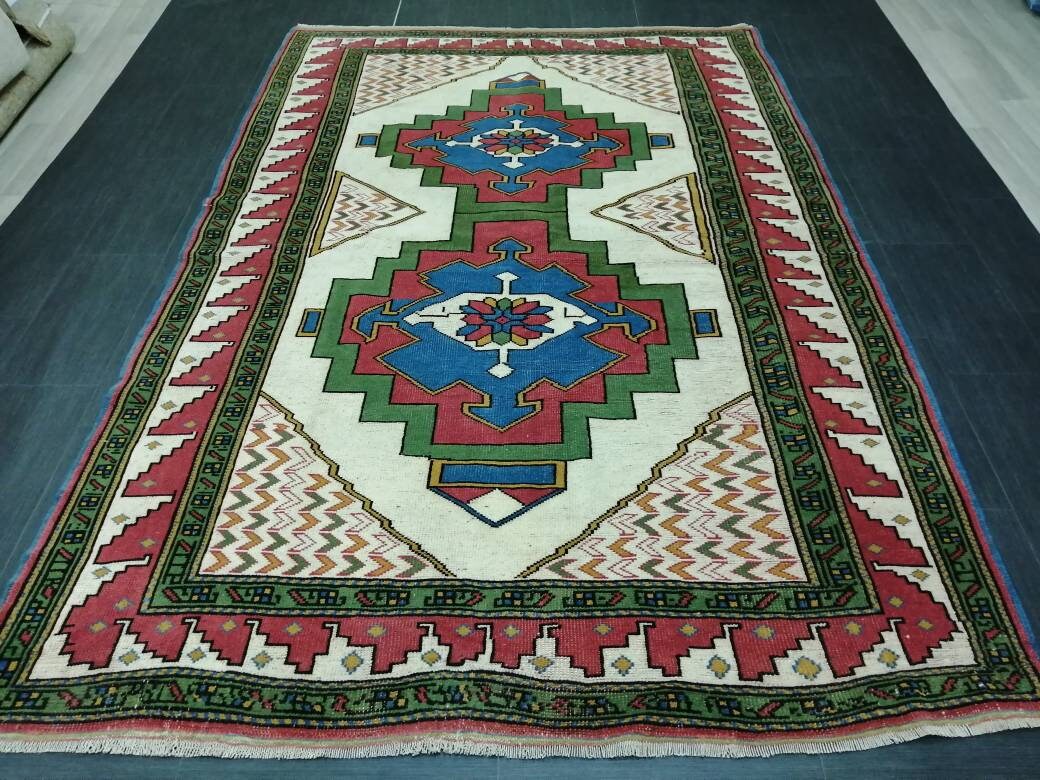 Blue Turkish Oushak Rug 6' x 9' Hand-Knotted | No. WR80495