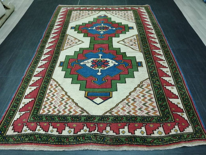 Blue Turkish Oushak Rug 6' x 9' Hand-Knotted | No. WR80495