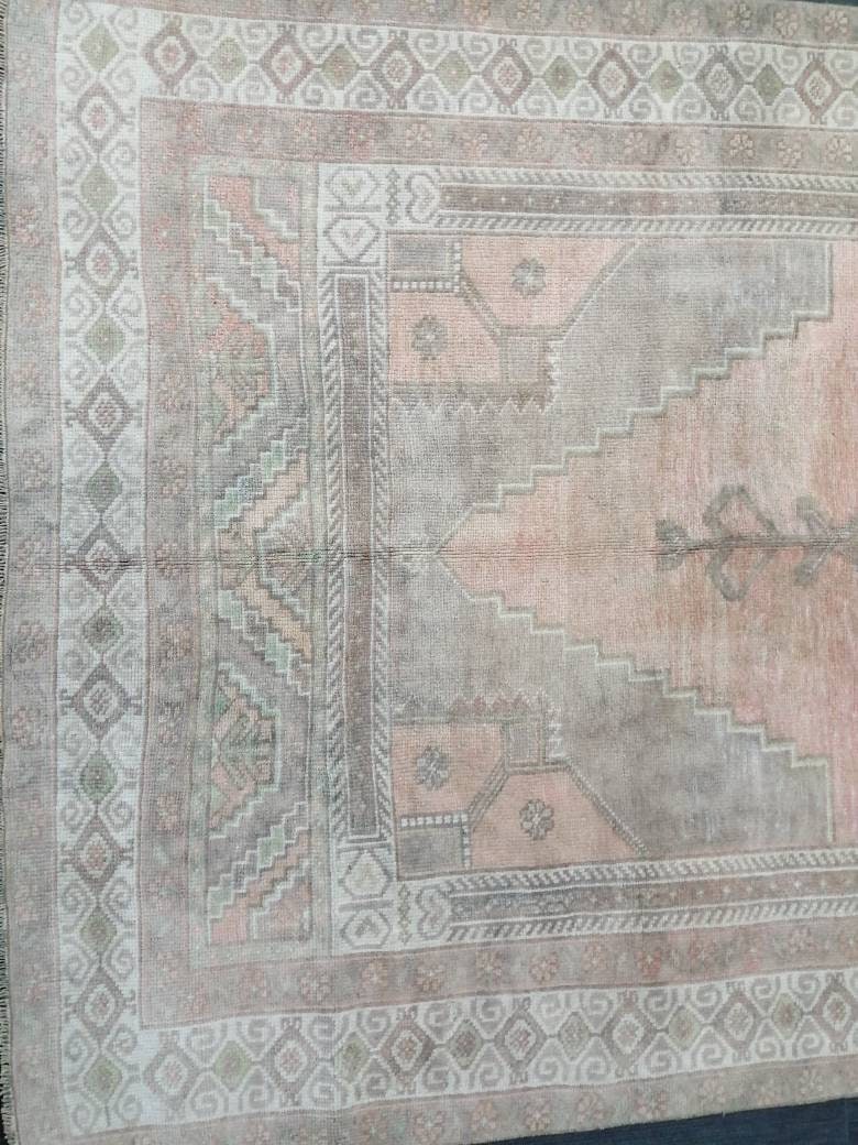 Beige Turkish Runner Rug 4' 11" x 11' 8" Hand-Knotted pattern