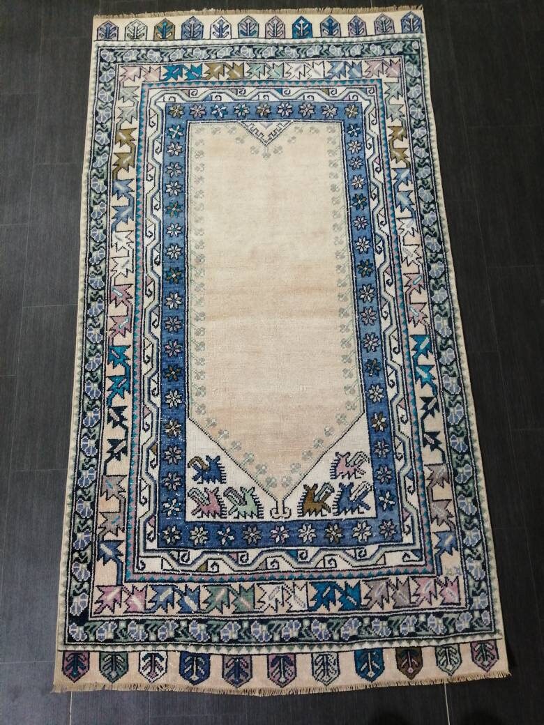Rust Turkish Runner Rug 3' 9" x 7' Hand-Knotted close-up