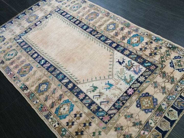Rust Turkish Runner Rug 3' 9" x 6' Hand-Knotted reverse