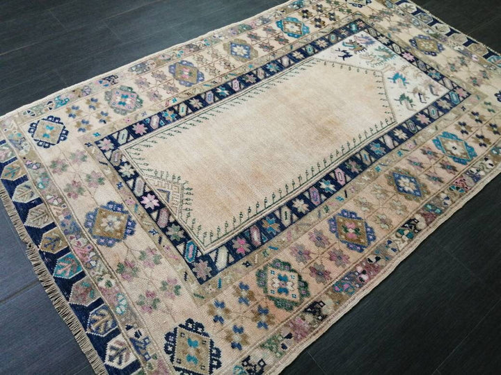 Rust Turkish Runner Rug 3' 9" x 6' Hand-Knotted close-up