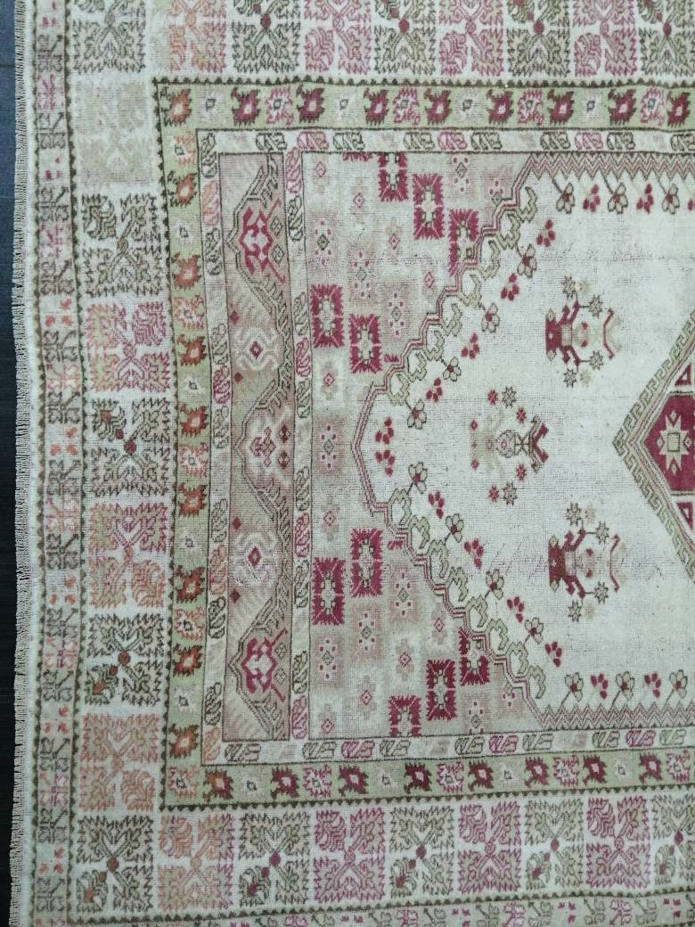 Pink Turkish Oushak Rug 5' 4" x 7' Hand-Knotted view 9