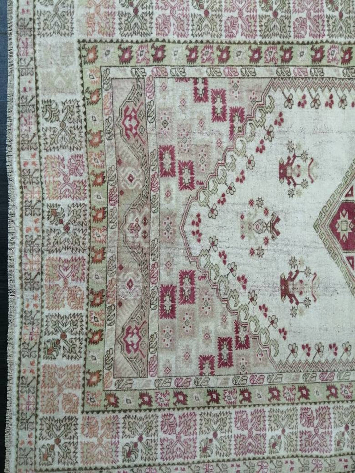 Pink Turkish Oushak Rug 5' 4" x 7' Hand-Knotted view 9