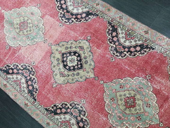 Beige Turkish Runner Rug 4' 3" x 12' Hand-Knotted view 9