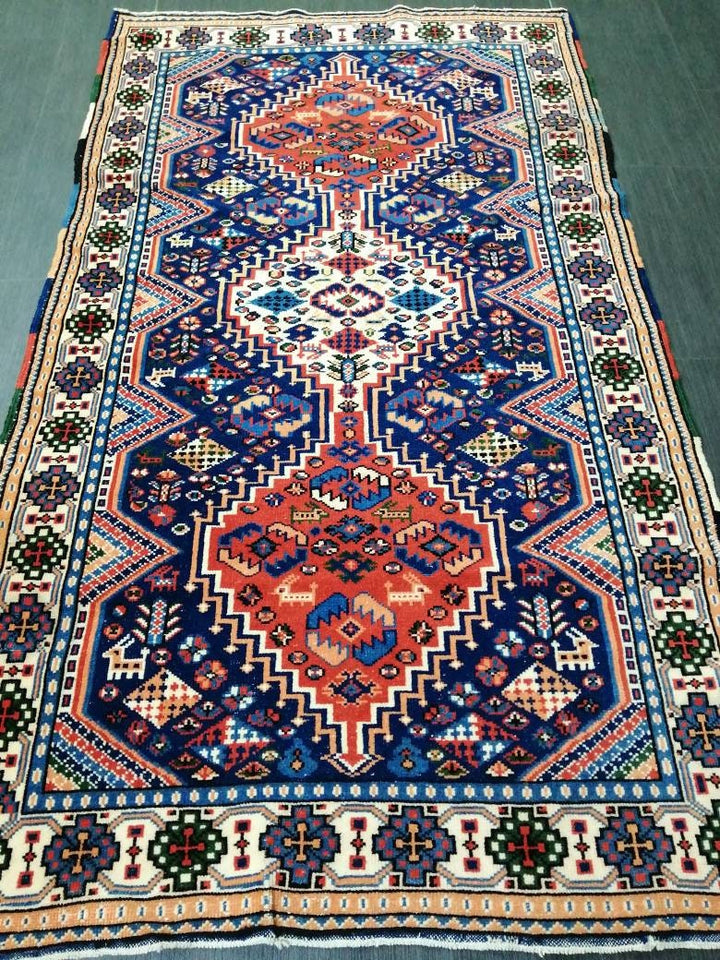 Rust Turkish Runner Rug 3' 7" x 6' 3" Hand-Knotted reverse