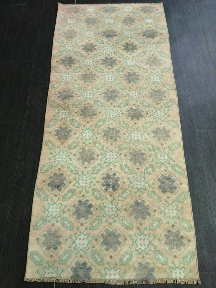 Turkish Runner Rug 2' 7" x 6' 3" Hand-Knotted field