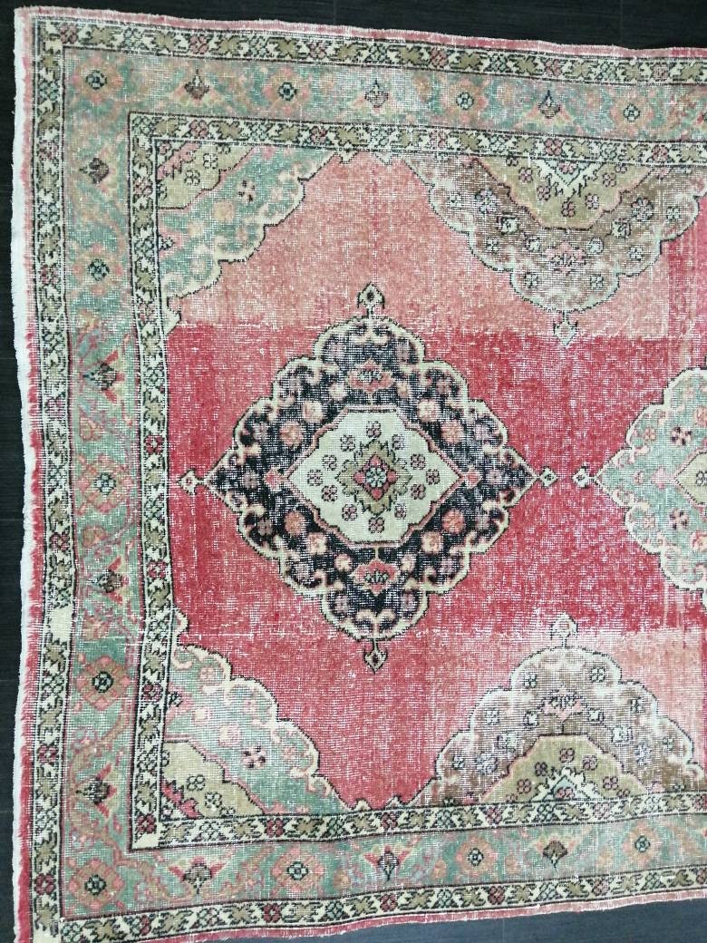 Pink Turkish Runner Rug 4' 9" x 12' 5" Hand-Knotted view 9