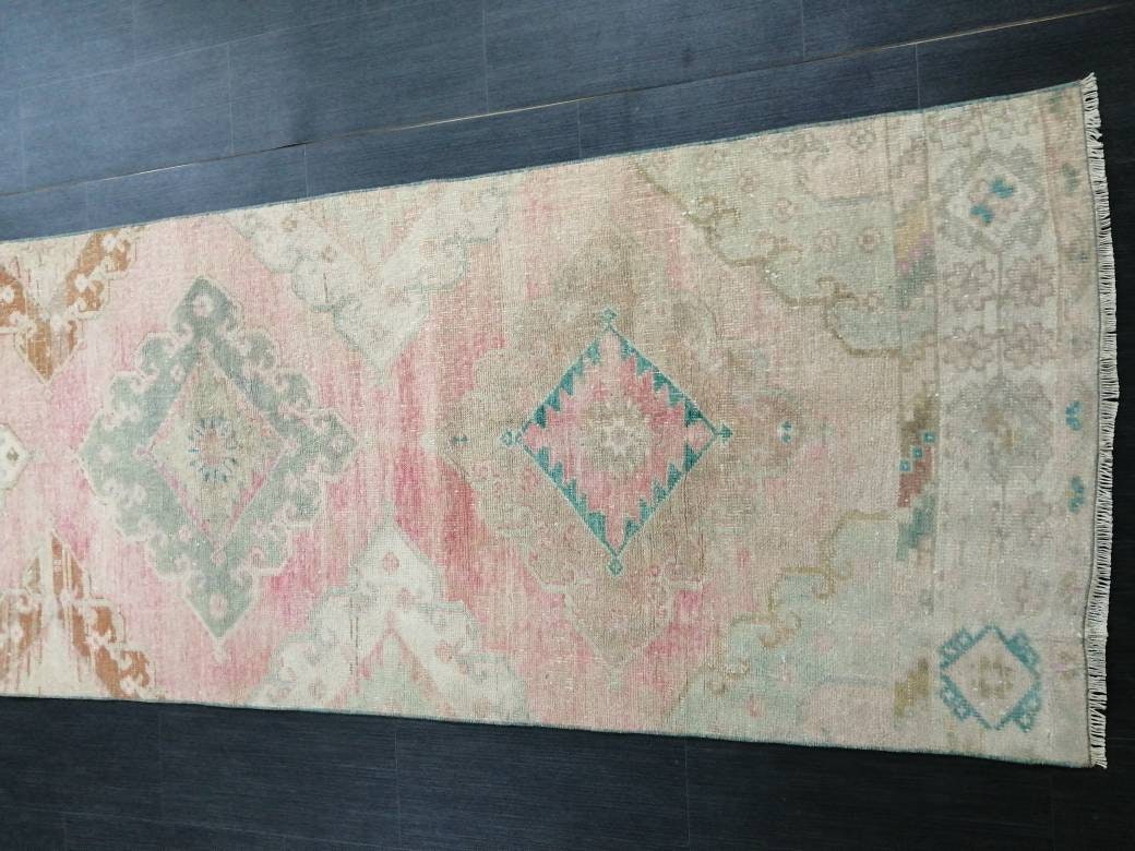 Beige Turkish Runner Rug 2' 11" x 13' 3" Hand-Knotted view
