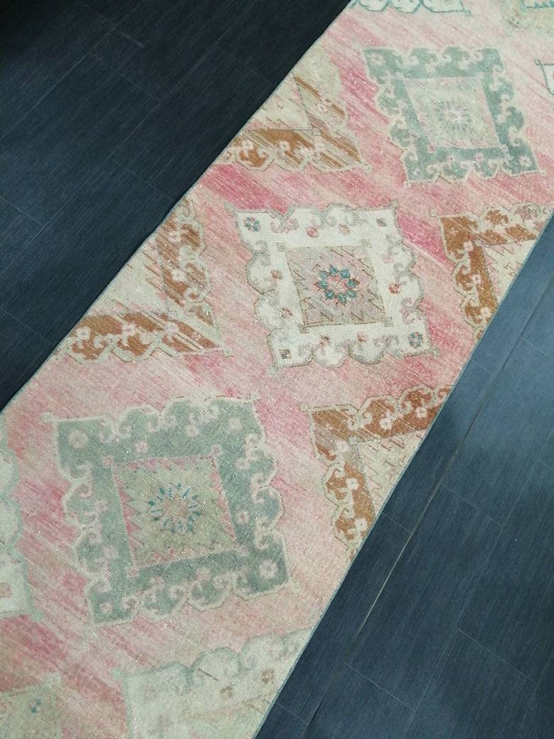 Beige Turkish Runner Rug 2' 11" x 13' 3" Hand-Knotted view 9
