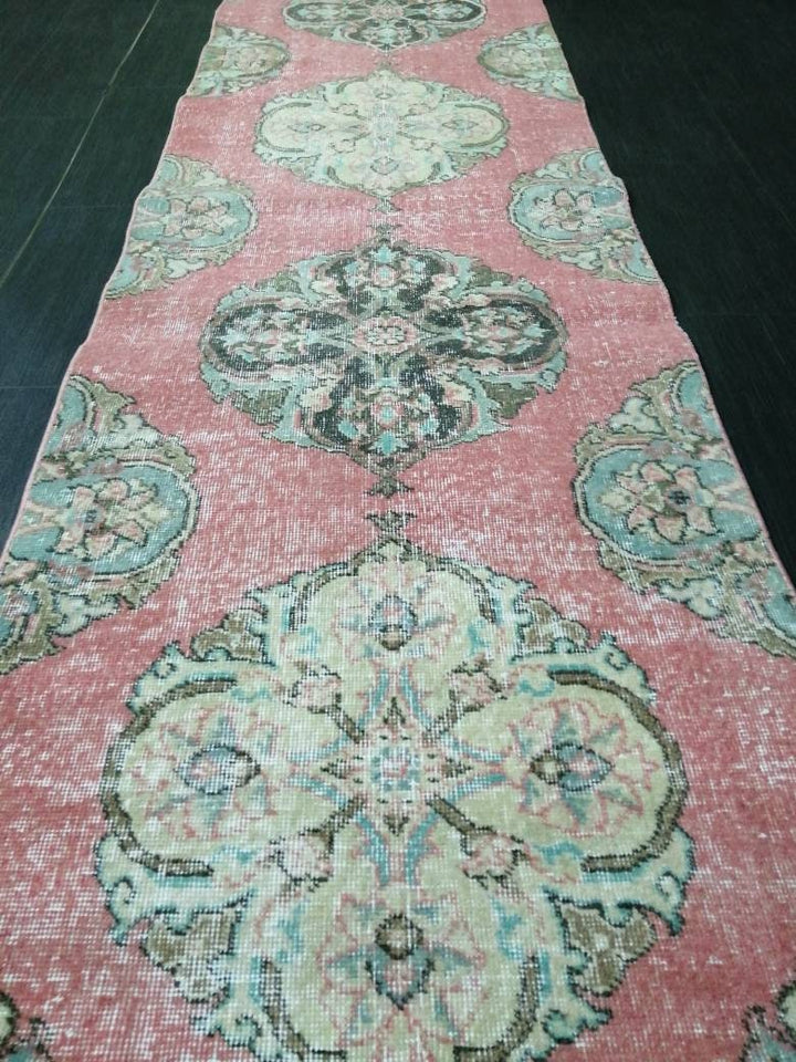 Tan Turkish Runner Rug 2' 7" x 12' 9" Hand-Knotted view