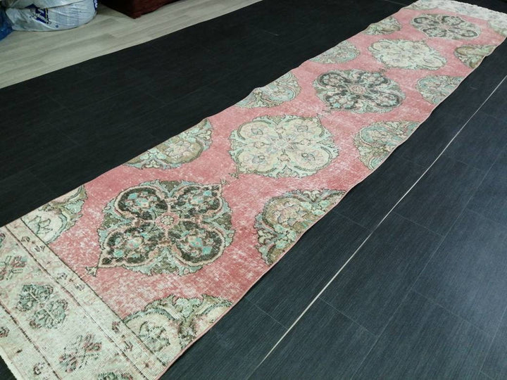 Tan Turkish Runner Rug 2' 7" x 12' 9" Hand-Knotted