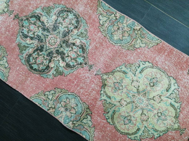 Tan Turkish Runner Rug 2' 7" x 12' 9" Hand-Knotted field