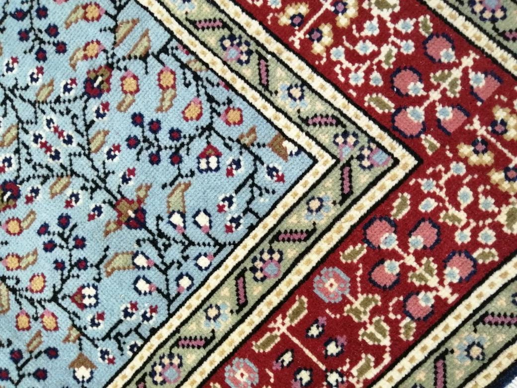 Blue Turkish Runner Rug 3' 8" x 5' 8" Hand-Knotted | No. WR82544
