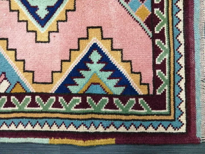 Pink Turkish Oushak Rug 2' 11" x 4' 7" Hand-Knotted view