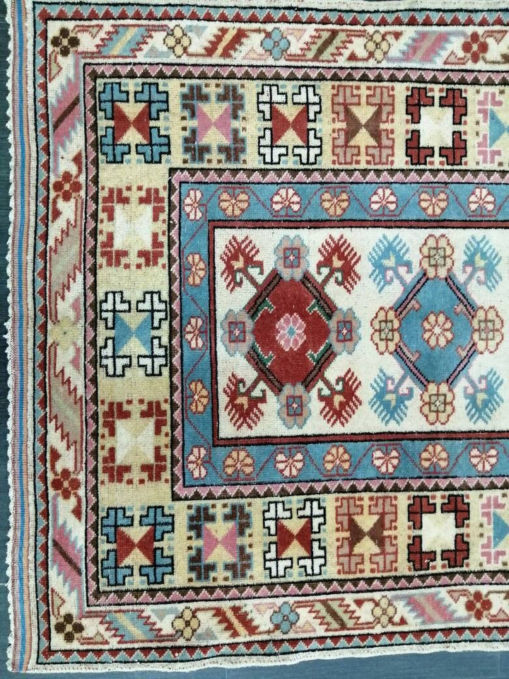 Navy Turkish Runner Rug 3' 10" x 6' 7" Hand-Knotted view