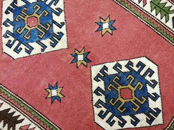 Navy Turkish Runner Rug 3' 5" x 4' 5" Hand-Knotted