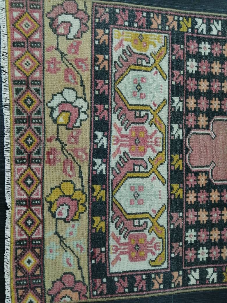 Pink Turkish Runner Rug 2' 5" x 8' 9" Hand-Knotted view 9