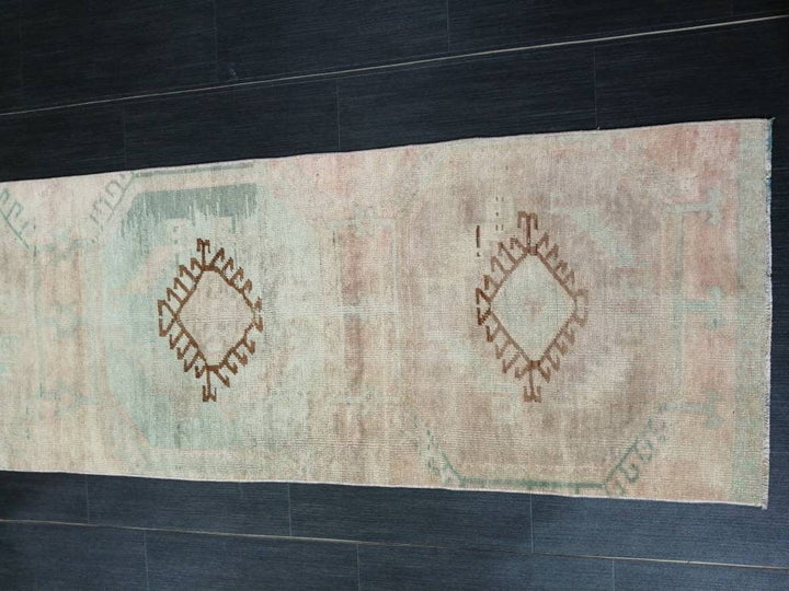 Rust Turkish Runner Rug 2' 3" x 9' 5" Hand-Knotted reverse