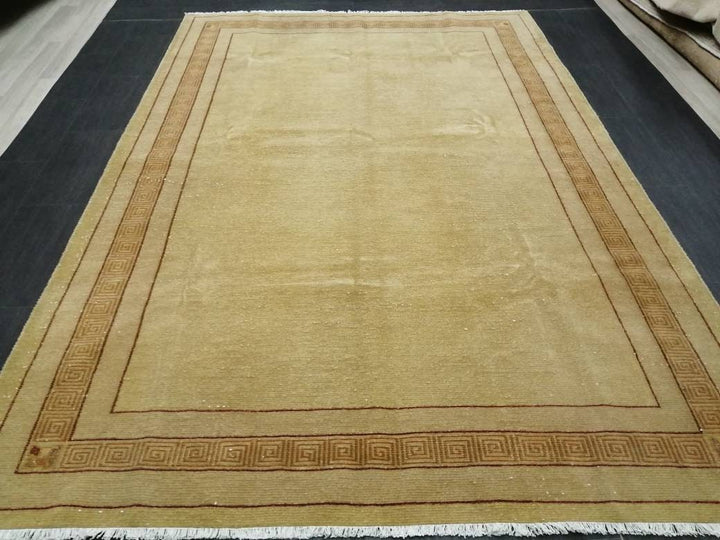 Brown Turkish Oushak Rug 6' 6" x 9' 7" Hand-Knotted | No. WR66359