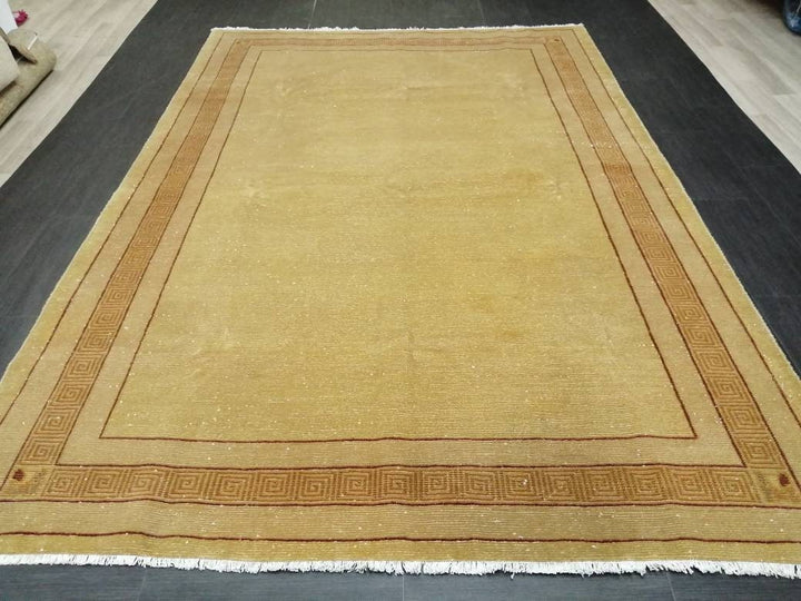Brown Turkish Oushak Rug 6' 6" x 9' 7" Hand-Knotted | No. WR66359