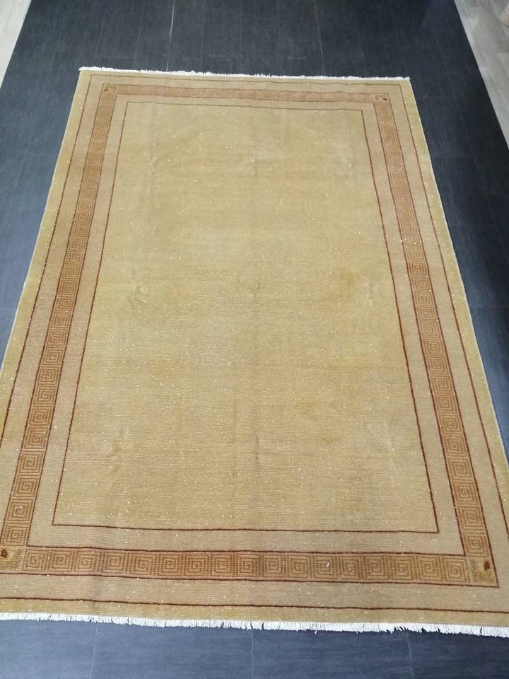 Brown Turkish Oushak Rug 6' 6" x 9' 7" Hand-Knotted | No. WR66359