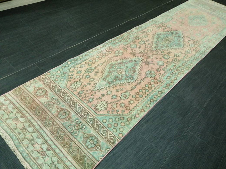 Beige Turkish Runner Rug 2' 7" x 11' Hand-Knotted