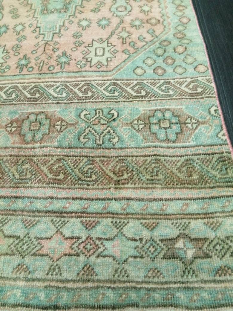 Beige Turkish Runner Rug 2' 7" x 11' Hand-Knotted reverse