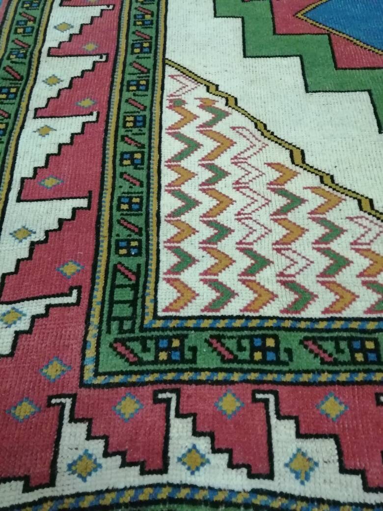 Blue Turkish Oushak Rug 6' x 9' Hand-Knotted | No. WR80495
