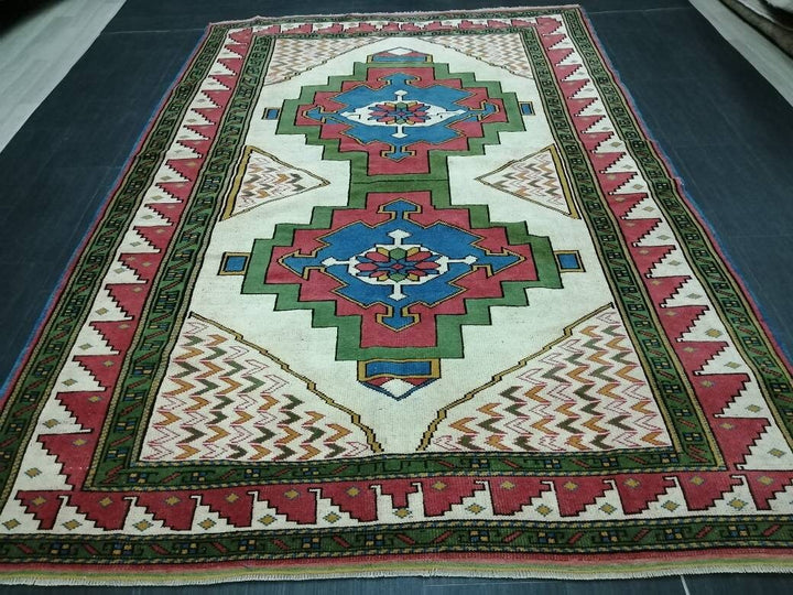 Blue Turkish Oushak Rug 6' x 9' Hand-Knotted | No. WR80495