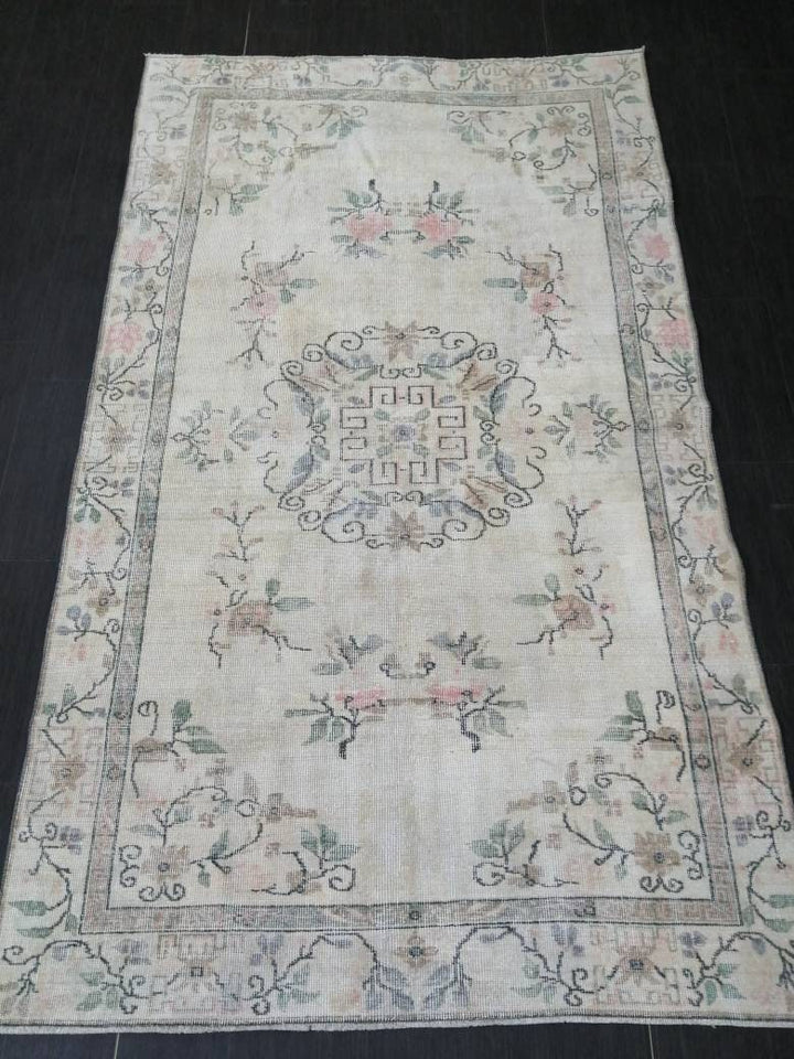 Rust Turkish Runner Rug 5' 1" x 8' 8" Hand-Knotted texture