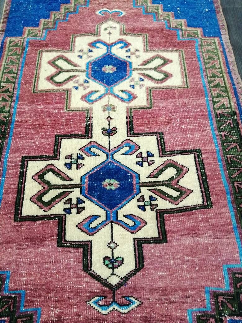 Blue Turkish Runner Rug 2' 7" x 4' 9" Hand-Knotted | No. WR62059